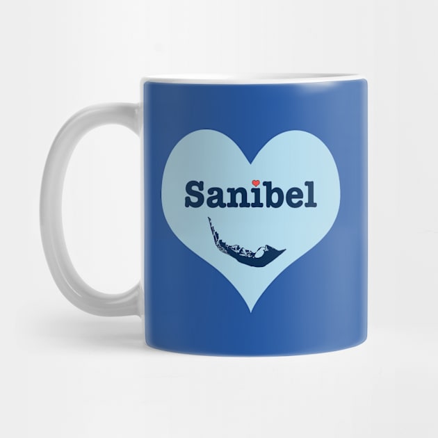 Sanibel Island Blue Heart by Trent Tides